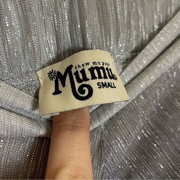 Show Me Your Mumu Metallic Carlos Swing Shorts in Icicle Drip size Small - Picture 6 of 7